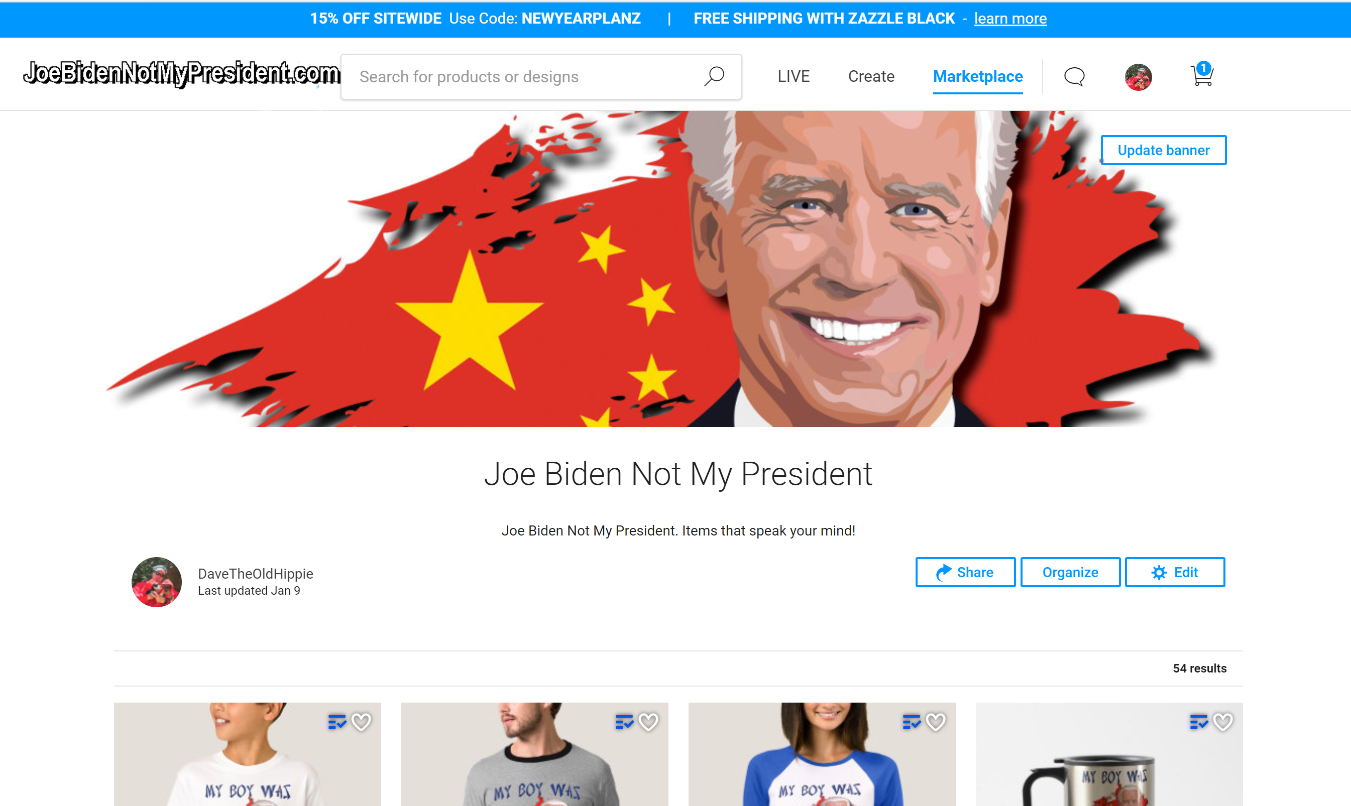 Joe Biden Not My President Gift Shop
